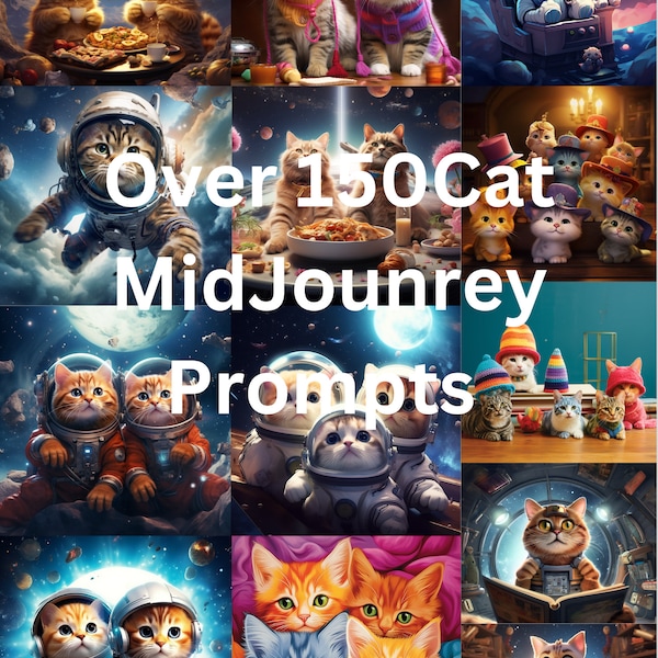 150 Animated Cat Midjourney prompts, Various Cat images, for all your animated can needs