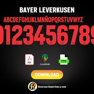 Font Vector Jersey Bayer 04 Leverkusen | 2024 font TTF, pdf, crd