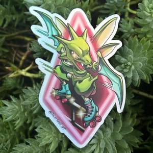 Grindrail Rollerskating Scyther Holographic Rollémon Sticker