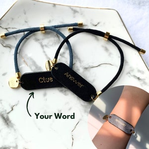 Pulsera de cuero, palabras personalizadas ENG/JAP/CHN, tamaño libre, regalo positivo, pulsera de amistad, pulsera de pareja, pulsera de viaje