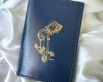 Custom Leather Passport Cover, Handmade Passport Wallet, Custom Design, Unique gift, Travel wallet, Honeymoon, Graduation gift, wedding gift