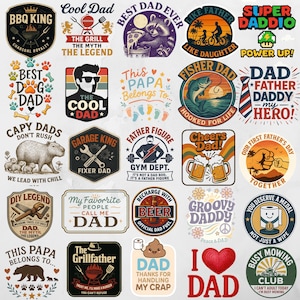 70+Bundle Vatertag Png - Lustiges erstes Mal Vater Geschenk von Frau, Kindern oder Baby - Vatertag Clipart für Sublimation & T-Shirts - Best Dad PNG