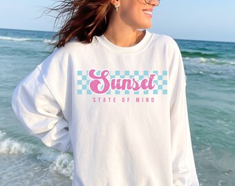 Coconut Girl Ocean Inspired Style Preppy Stuff Coconut Girl Shirt Sunset Shirt Coconut Girl Clothes Sunset Crewneck Retro Beachy Shirts