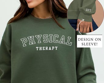 Geborduurd sweatshirt fysiotherapie DPT afstudeercadeau fysiotherapeut sweatshirt fysiotherapie shirt doctor in de fysiotherapie