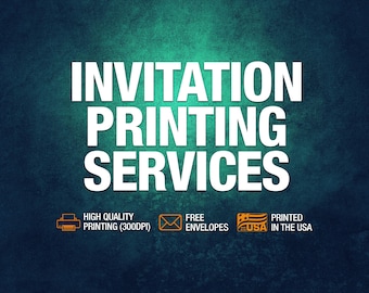 Invitations Printing Services, Vibrant Colors, Matte or Coated Paper, Free Envelopes