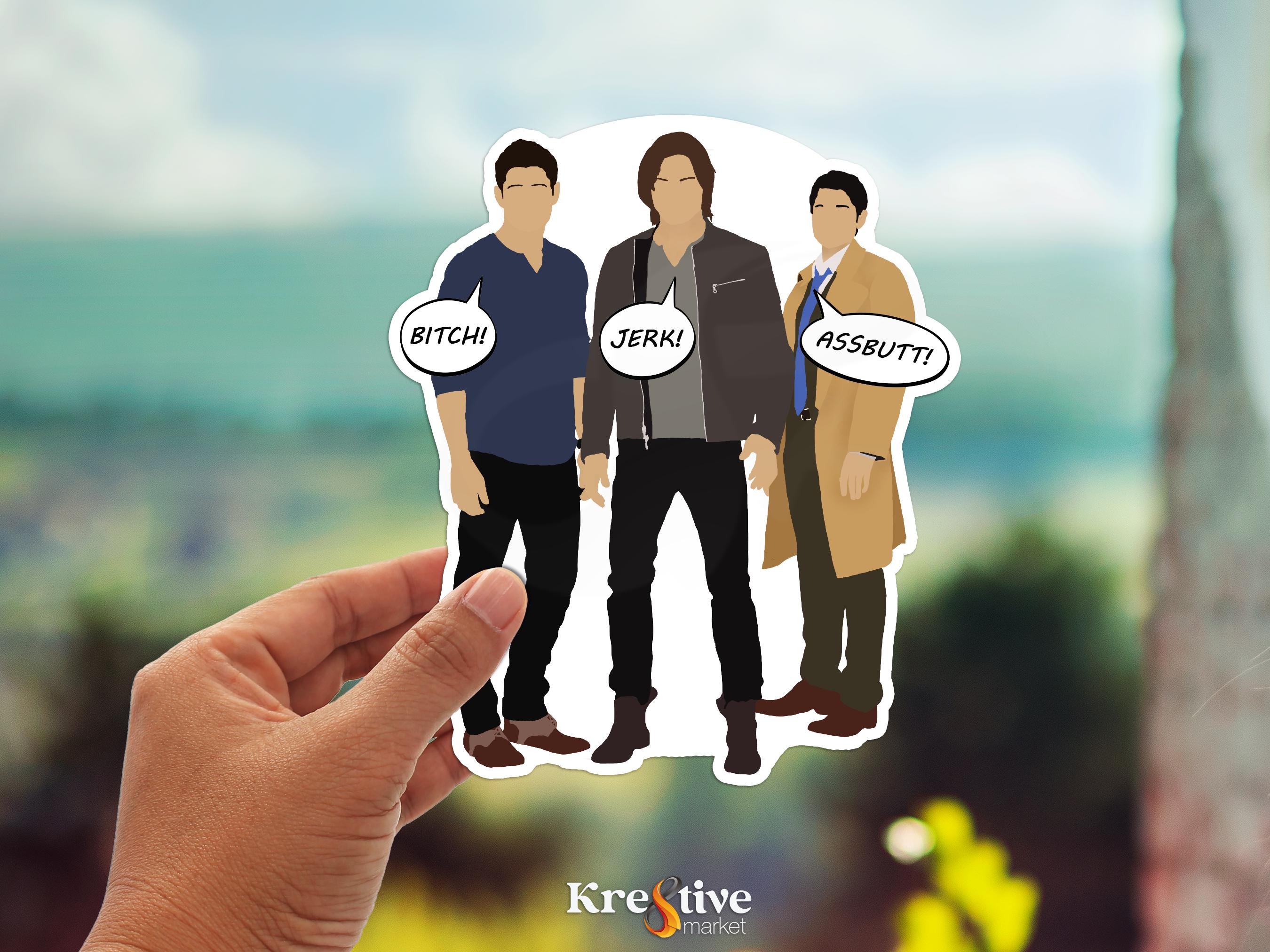 Supernatural Decal Stickers, Laptop Stickers, funny Sticker Gift, Vinyl Waterproof Stickers for cars, tumblers Stickers, notebook Stickers