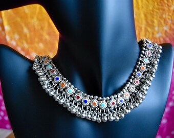 Oxidized Silver Choker Necklace | Ethnic Indian Jewelry