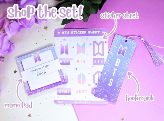 Purple BTS Bookmark | K-pop Stationery - Etsy