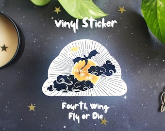 Fourth Wing Dragon Vinyl Sticker: Book Lover Gift
