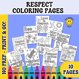 RESPECT COLORING PAGES - Week of Respect / Respect Week Coloring Activity