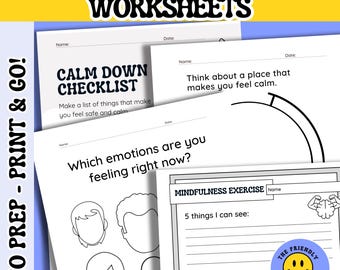 CALM DOWN WORKSHEETS - Printables for Calming Corner & Emotional Regulation