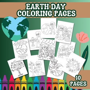 EARTH DAY Coloring Pages - Coloring Sheets for Early Finishers; Printable Classroom Activity to Celebrate Earth Day