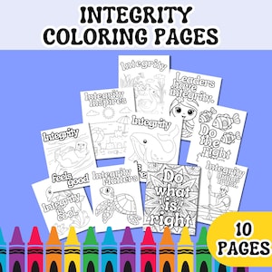INTEGRITY COLORING Pages - About Doing the Right Thing & Honesty; Character Education; Social Emotional Learning; PBIS; Homeschool Resources