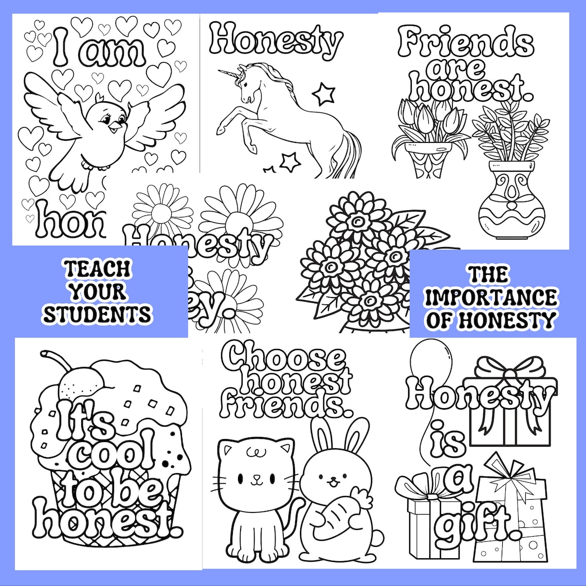HONESTY COLORING PAGES Coloring Sheets All About Honesty & Good