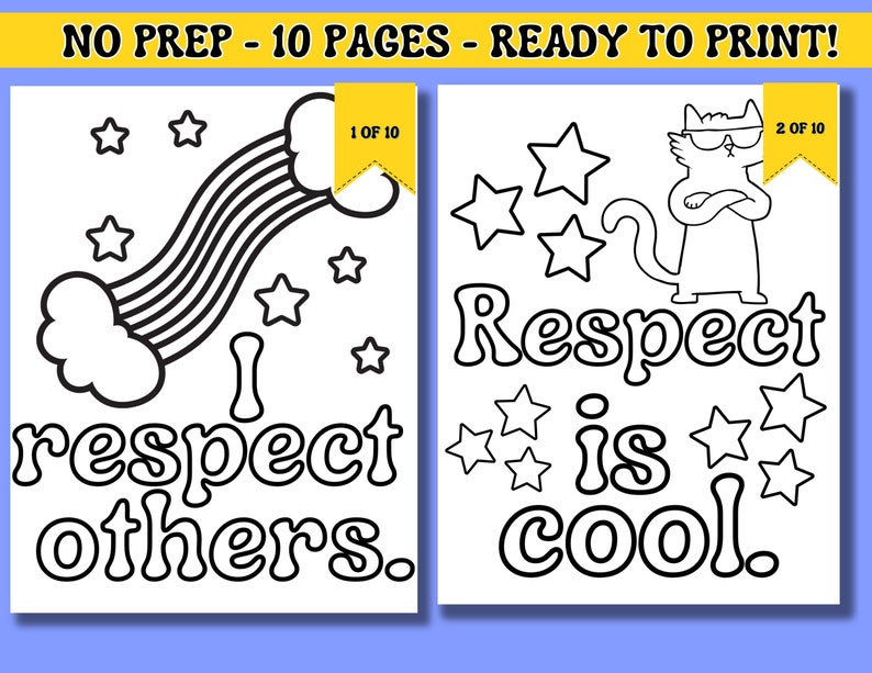 RESPECT COLORING PAGES Week of Respect / Respect Week Coloring Activity