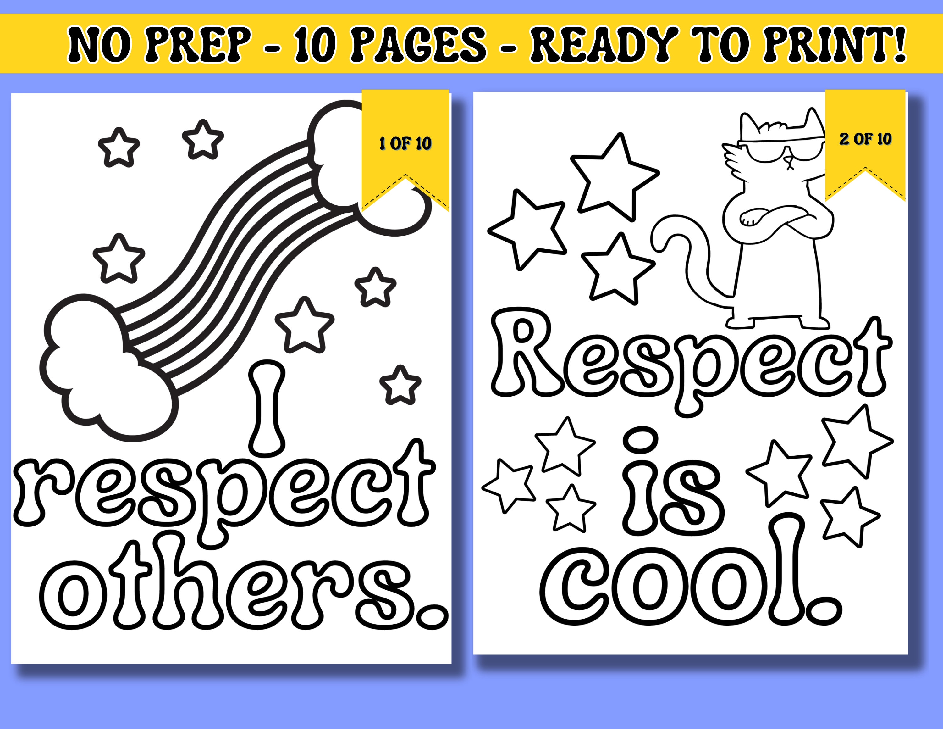 RESPECT COLORING PAGES Week of Respect / Respect Week Coloring Activity ...