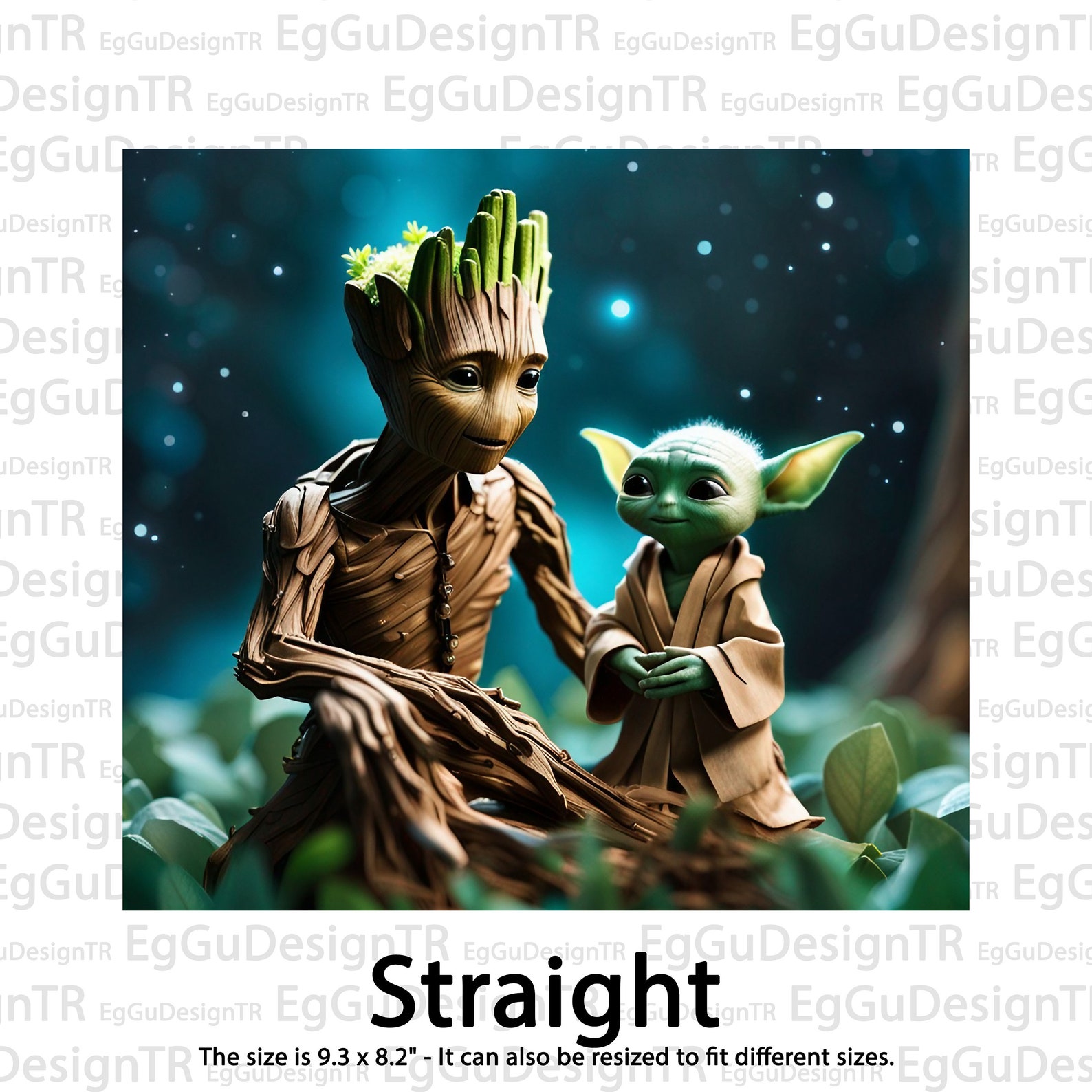 BESTIE Baby Yoda & Baby Groot Tumbler Cup 20oz Straight Skinny Wrap