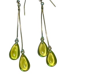 Orecchini A Goccia In Vetro Color Ambra Con Fili Auricolari - Foto 10