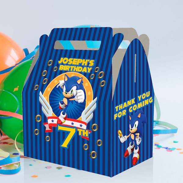 Personalized Sonic Party Favor Boxes