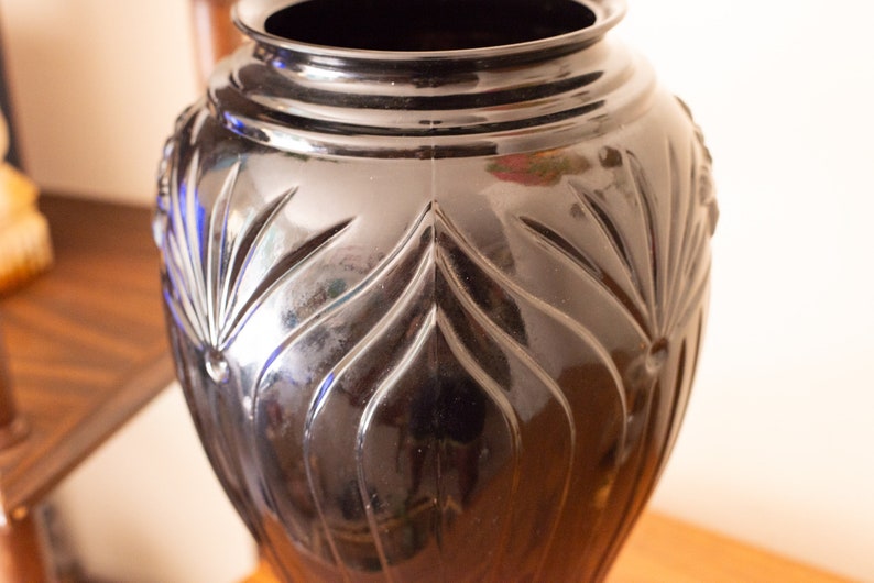 Vintage Large Black Floor Vase Etsy