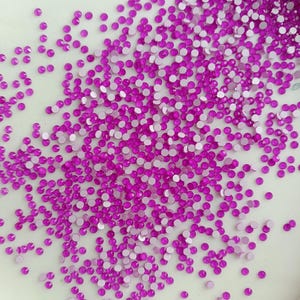 Neon Purple SS10 Flatback Glass Rhinestones | Non-Hotfix | 5g 10g 25g Packs | Nail Art, Resin, Tumblers, DIY Crafts