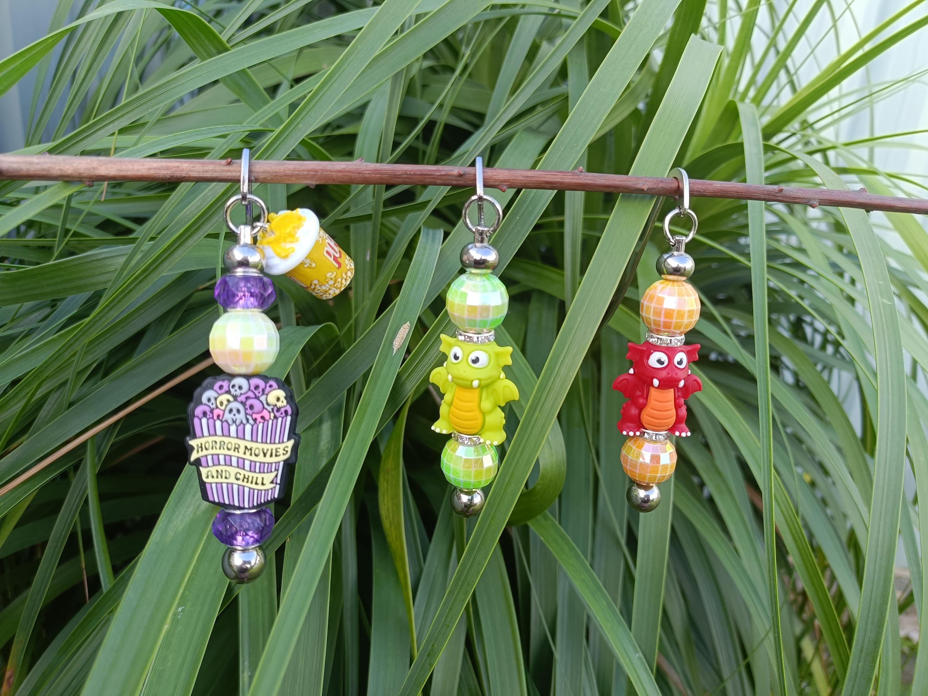 Whimsical Handmade Bookmarks | Stainless Steel Bookmark Post | Red Dragon, Green Dragon, Movies & Chill | Fantasy Gifts for Readers