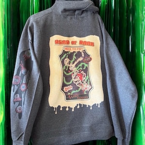 Goth Skeleton skull monster grunge creature skater bleached hoodie by Dead of Dark
