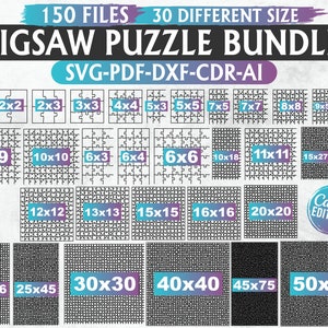 Jigsaw Puzzle SVG Templates: Laser Cut Glowforge Files