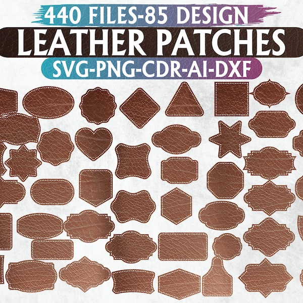 Leather Patch Svg, Leather Laser Cut Files, Leather Patch png, Laser Ready Cut Files, Cricut, Silhouette, Laser files, Instant Download