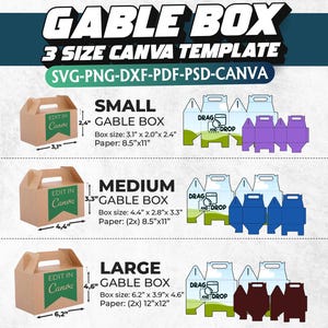Canva Gable Box Template Bundle: Customizable Gift Box (Digital Download)