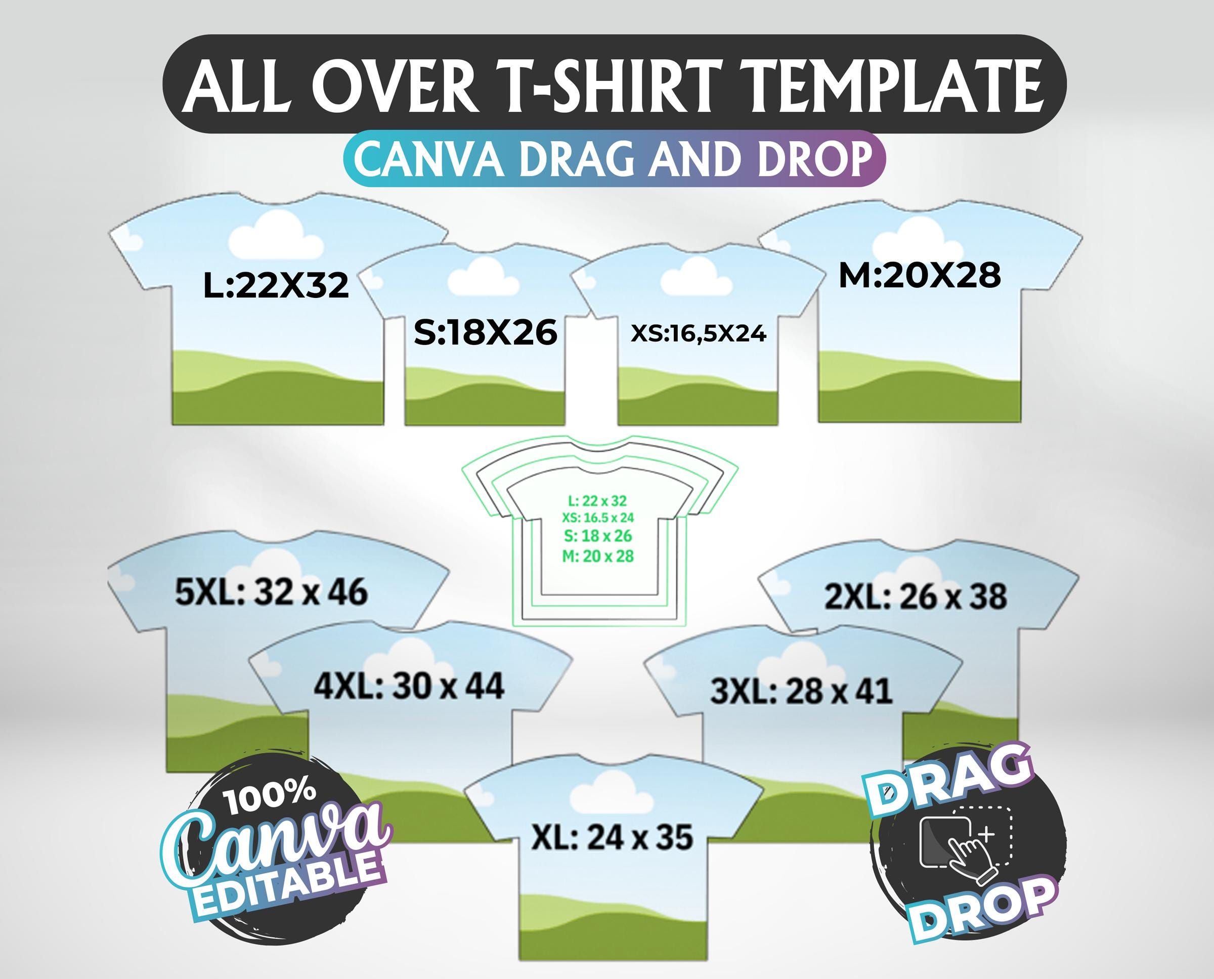 Full Sublimation Tshirt Template