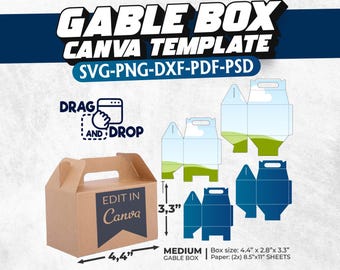 Medium Gable Box Template: DIY Gift Packaging (Digital Download)