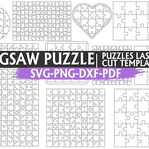 Puzzle template svg, puzzle svg, jigsaw svg for cricut, laser cut puzzle, puzzle dxf file, Instant Download