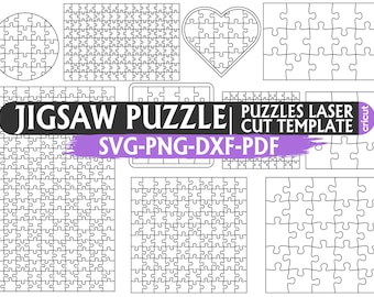 Laser Cut Jigsaw Puzzle Template: SVG DXF PDF (Instant Download)