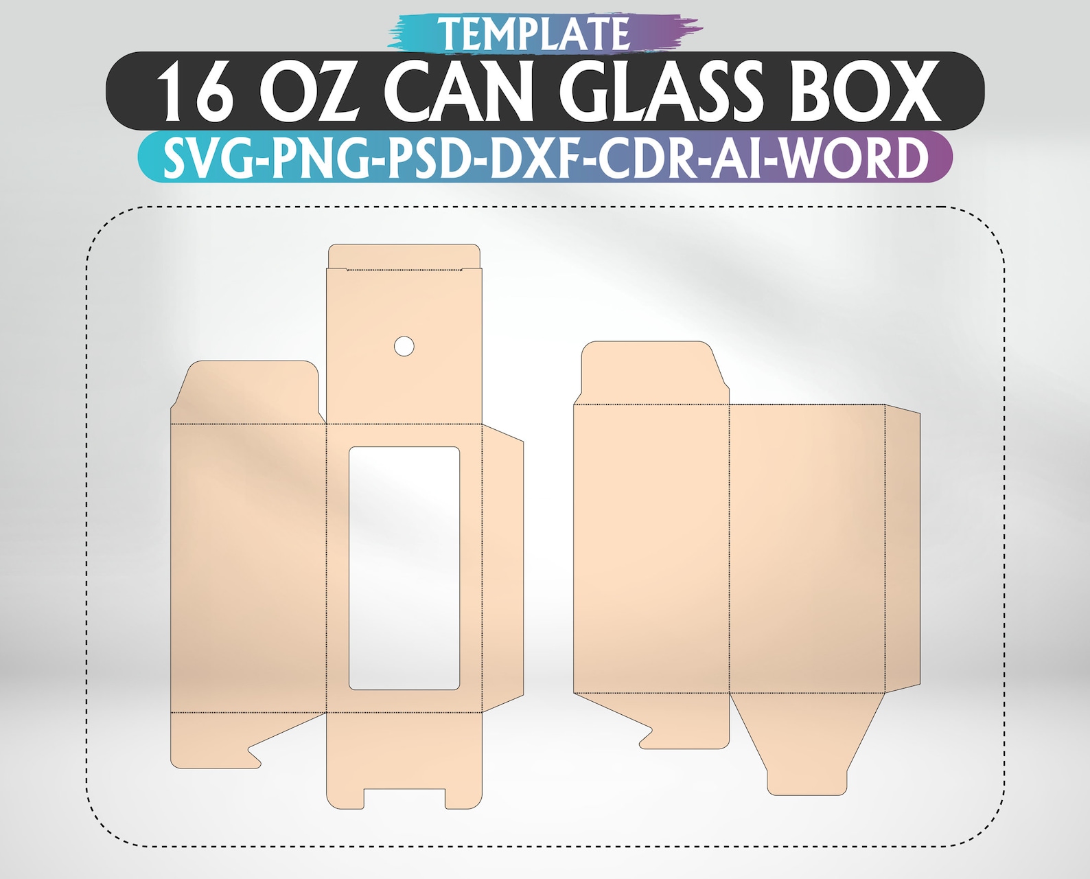 16oz Can Glass Box Template Window Box Beer Can Glass Box Etsy
