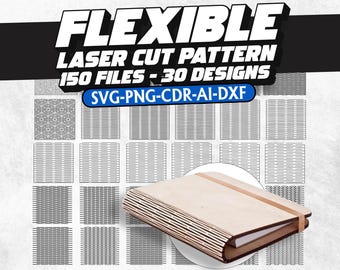 Patrones flexibles de corte láser: diseños de bisagras vivientes (SVG, DXF, AI)