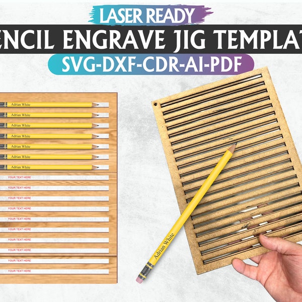 Pencil jig svg, Glowforge, cut laser file, Laser Cut SVG files, Laser Ready, Pencil Jig, files for cricut, Digital Files, Instant Download