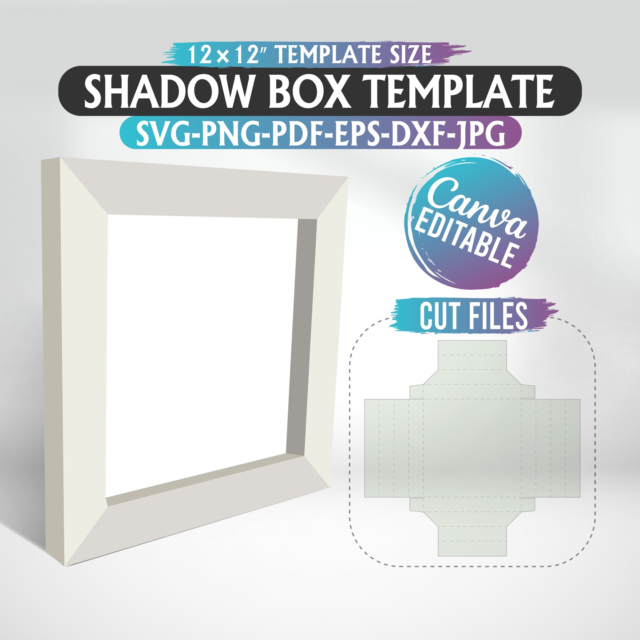 Square Shadow Box Template: 3D Layered Paper Cut (digital Download) - Etsy