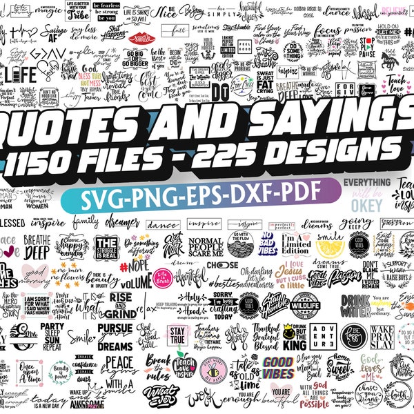 Motiverende SVG bundel, citaten SVG, gezegden SVG, inspirerende bundel SVG, grappige citaten PNG, grappige citaten gesneden bestanden voor cricut, SVG, PNG