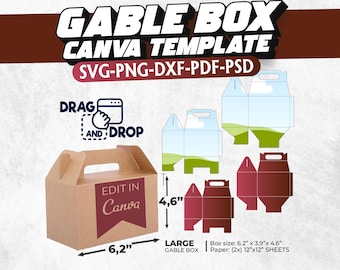 Large Gable Box Template: DIY Gift Packaging (Digital Download)