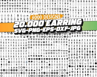 20,000+ Earring SVG Bundle: Faux Leather & Laser Cut Designs (Digital File)