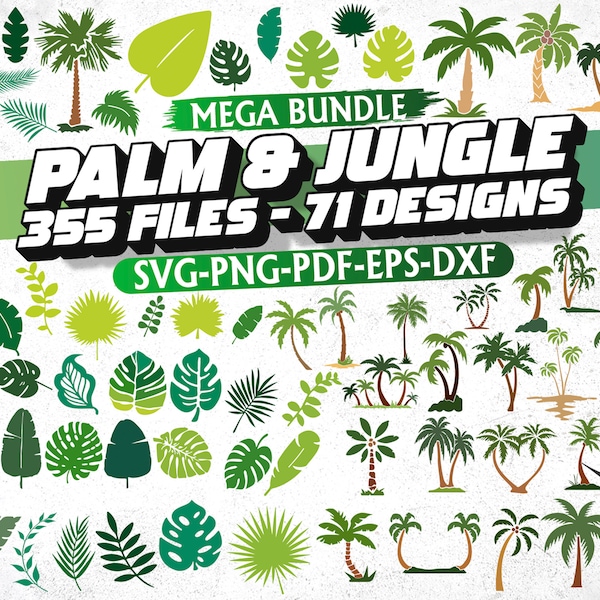 Tropical Leaves Svg Bundle, Palm tree SVG, Monstera SVG, Tropical Leaf Svg, Palm Leaf svg, Tropical leaf png, botanical svg bundle, Cut File