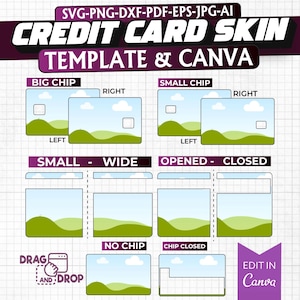 Plantilla de diseño de tarjeta de crédito personalizada, diseño de tarjeta de débito, Canva editable, calcomanía de tarjeta de crédito, plantilla de tarjeta de débito, Cricut, descarga instantánea