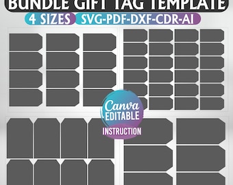 Gift Tag Template Bundle: Wedding, Shipping, Name Tags (SVG, AI)