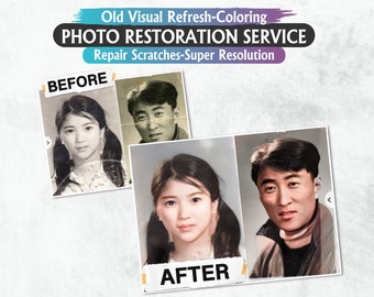 Photo Restoration Service: Colorize & Improve Old Images (Digital File)