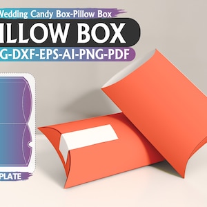 Pillow Box Template: Wedding Candy Favor Box (Digital Download)