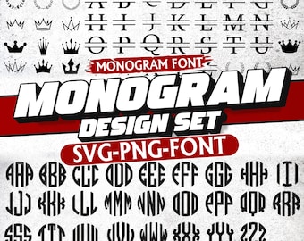 Monogram SVG Font Bundle: Circle Alphabet, Cricut & Silhouette (TTF, Installable) (Digital Download)
