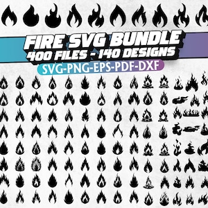 Fire SVG Bundle: Campfire Flames Clipart (Digital Download)