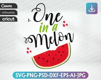 One in a Melon SVG: Watermelon 1st Birthday Cut File (Digital Download)