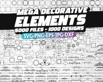 Más de 5000 elementos decorativos SVG, adornos SVG, bordes SVG, flechas SVG, archivos SVG para bodas, separadores SVG, separadores de texto SVG, archivos SVG para Cricut